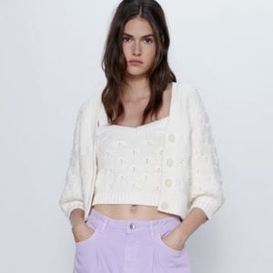 Zara textures knit top